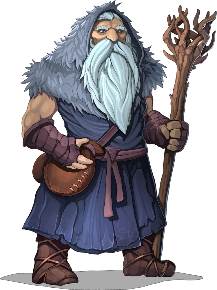 The Alchemist, a bearded old brewer with a potion satchel and gnarled staff