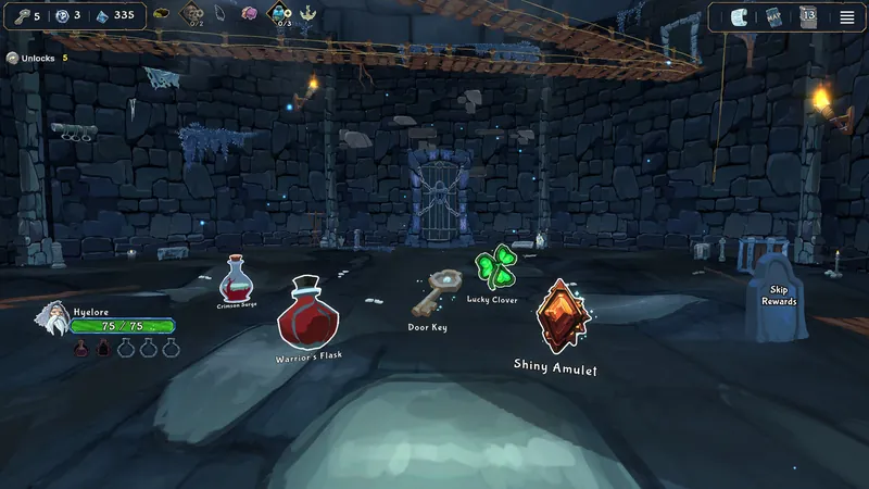 Potions, a key and trinkets left as spoils